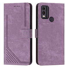 Leather Case Stands Flip Cover Holder Y08X for Nokia C22 Purple