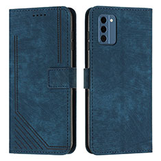 Leather Case Stands Flip Cover Holder Y08X for Nokia C300 Blue
