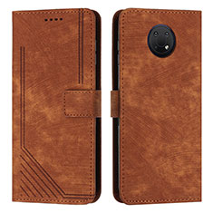 Leather Case Stands Flip Cover Holder Y08X for Nokia G10 Brown