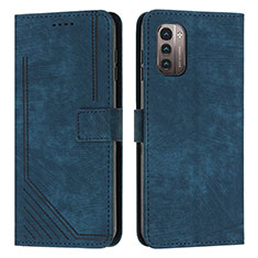 Leather Case Stands Flip Cover Holder Y08X for Nokia G11 Blue