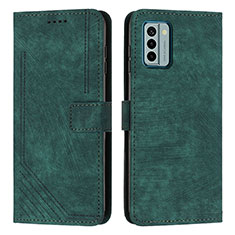 Leather Case Stands Flip Cover Holder Y08X for Nokia G22 Green
