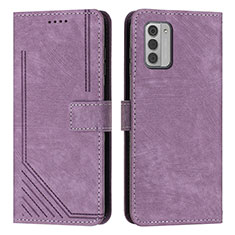 Leather Case Stands Flip Cover Holder Y08X for Nokia G310 5G Purple