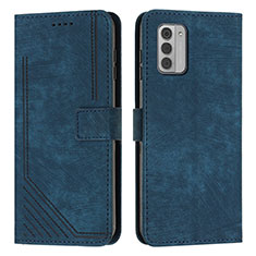 Leather Case Stands Flip Cover Holder Y08X for Nokia G42 5G Blue