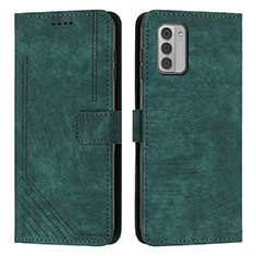 Leather Case Stands Flip Cover Holder Y08X for Nokia G42 5G Green