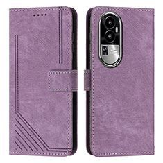 Leather Case Stands Flip Cover Holder Y08X for Oppo Reno10 Pro+ Plus 5G Purple