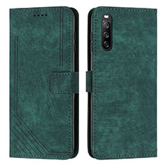 Leather Case Stands Flip Cover Holder Y08X for Sony Xperia 10 IV Green