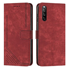 Leather Case Stands Flip Cover Holder Y08X for Sony Xperia 10 IV Red