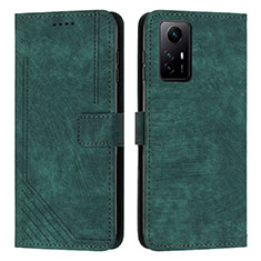 Leather Case Stands Flip Cover Holder Y08X for Xiaomi Redmi Note 12S Green