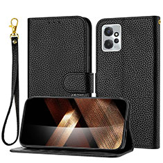 Leather Case Stands Flip Cover Holder Y09X for Motorola Moto G Power 5G (2023) Black