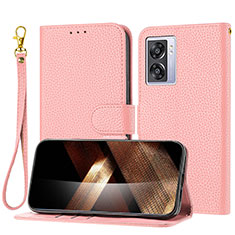 Leather Case Stands Flip Cover Holder Y09X for OnePlus Nord N300 5G Rose Gold