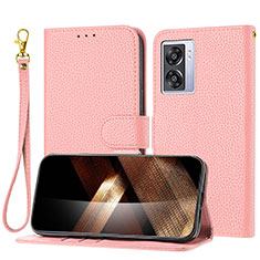 Leather Case Stands Flip Cover Holder Y09X for Realme Narzo 50 5G Rose Gold