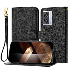 Leather Case Stands Flip Cover Holder Y09X for Realme V23 5G Black