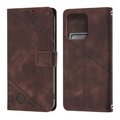Leather Case Stands Flip Cover Holder YB1 for Motorola Moto Edge 40 Pro 5G Brown