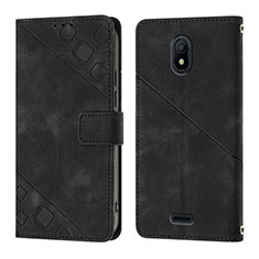 Leather Case Stands Flip Cover Holder YB1 for Nokia C100 Black