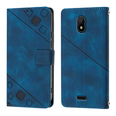 Leather Case Stands Flip Cover Holder YB1 for Nokia C100 Blue