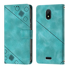 Leather Case Stands Flip Cover Holder YB1 for Nokia C100 Green