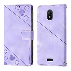 Leather Case Stands Flip Cover Holder YB1 for Nokia C100 Purple