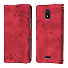 Leather Case Stands Flip Cover Holder YB1 for Nokia C100 Red