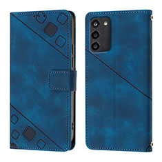 Leather Case Stands Flip Cover Holder YB1 for Nokia G100 Blue
