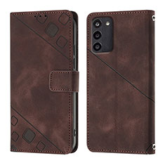 Leather Case Stands Flip Cover Holder YB1 for Nokia G100 Brown