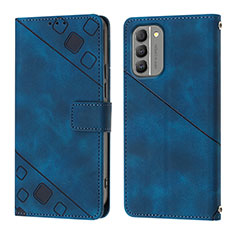 Leather Case Stands Flip Cover Holder YB1 for Nokia G400 5G Blue