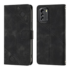 Leather Case Stands Flip Cover Holder YB1 for Nokia G60 5G Black