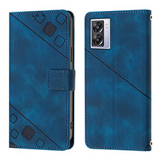 Leather Case Stands Flip Cover Holder YB1 for OnePlus Nord N300 5G Blue