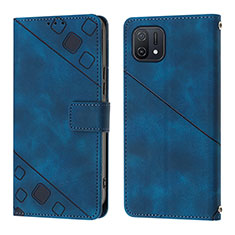 Leather Case Stands Flip Cover Holder YB1 for Oppo A16K Blue