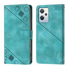 Leather Case Stands Flip Cover Holder YB1 for Oppo K10X 5G Green