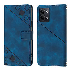 Leather Case Stands Flip Cover Holder YB1 for Oppo Reno9 Pro 5G Blue