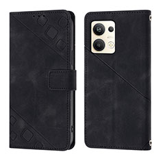 Leather Case Stands Flip Cover Holder YB1 for Oppo Reno9 Pro+ Plus 5G Black