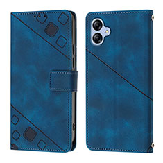 Leather Case Stands Flip Cover Holder YB1 for Samsung Galaxy A04E Blue