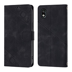 Leather Case Stands Flip Cover Holder YB1 for Sony Xperia Ace III Black