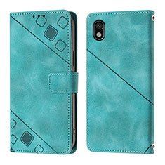 Leather Case Stands Flip Cover Holder YB1 for Sony Xperia Ace III Green