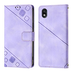 Leather Case Stands Flip Cover Holder YB1 for Sony Xperia Ace III Purple