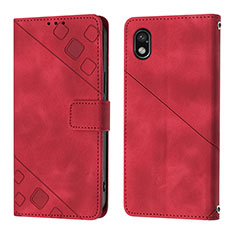 Leather Case Stands Flip Cover Holder YB1 for Sony Xperia Ace III Red