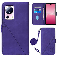Leather Case Stands Flip Cover Holder YB1 for Xiaomi Mi 12 Lite NE 5G Purple