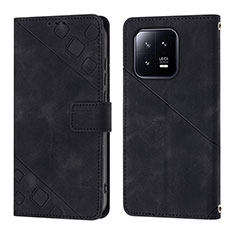 Leather Case Stands Flip Cover Holder YB1 for Xiaomi Mi 13 5G Black