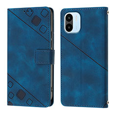 Leather Case Stands Flip Cover Holder YB1 for Xiaomi Poco C50 Blue