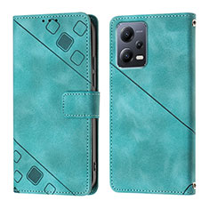 Leather Case Stands Flip Cover Holder YB1 for Xiaomi Poco X5 5G Green