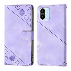Leather Case Stands Flip Cover Holder YB1 for Xiaomi Redmi A2 Purple