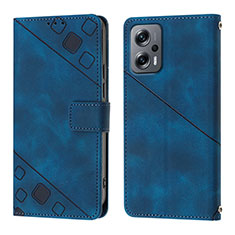 Leather Case Stands Flip Cover Holder YB1 for Xiaomi Redmi Note 11 Pro+ Plus 5G Blue