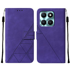 Leather Case Stands Flip Cover Holder YB2 for Huawei Honor X6a Purple