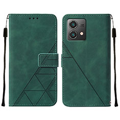 Leather Case Stands Flip Cover Holder YB2 for Motorola Moto G84 5G Green