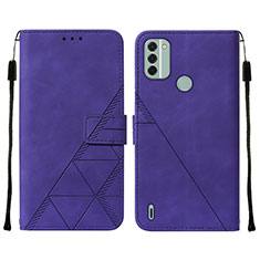 Leather Case Stands Flip Cover Holder YB2 for Nokia C31 Purple