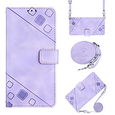 Leather Case Stands Flip Cover Holder YB2 for Nokia G400 5G Purple