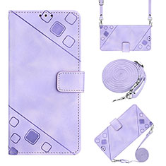 Leather Case Stands Flip Cover Holder YB2 for Realme V23 5G Purple