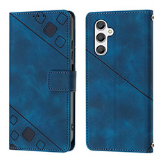Leather Case Stands Flip Cover Holder YB2 for Samsung Galaxy A25 5G Blue