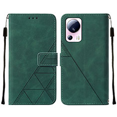 Leather Case Stands Flip Cover Holder YB2 for Xiaomi Mi 13 Lite 5G Green