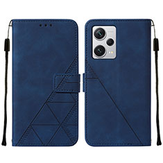 Leather Case Stands Flip Cover Holder YB2 for Xiaomi Redmi Note 12 Pro+ Plus 5G Blue